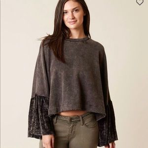 FREE PEOPLE VELVET BELL SLEEVE PULLOVER